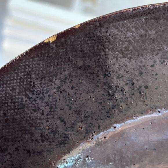 Art Studio Pottery Stoneware Bowl 9.5" Glossy Finish Multicolor Abstract Design - Picture 9 of 9